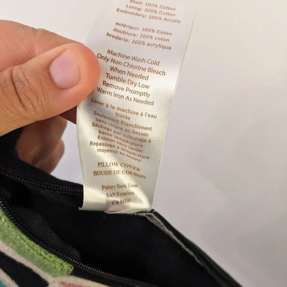 Potter Barn Teen embroidered leaf pillow cover - Picture 5 of 5